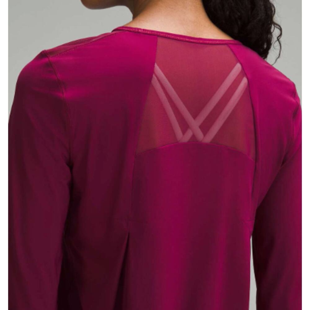 Lululemon Sculpt Long Sleeve Shirt Deep Luxe Mesh Running Top Women's 6 Est - Picture 3 of 10